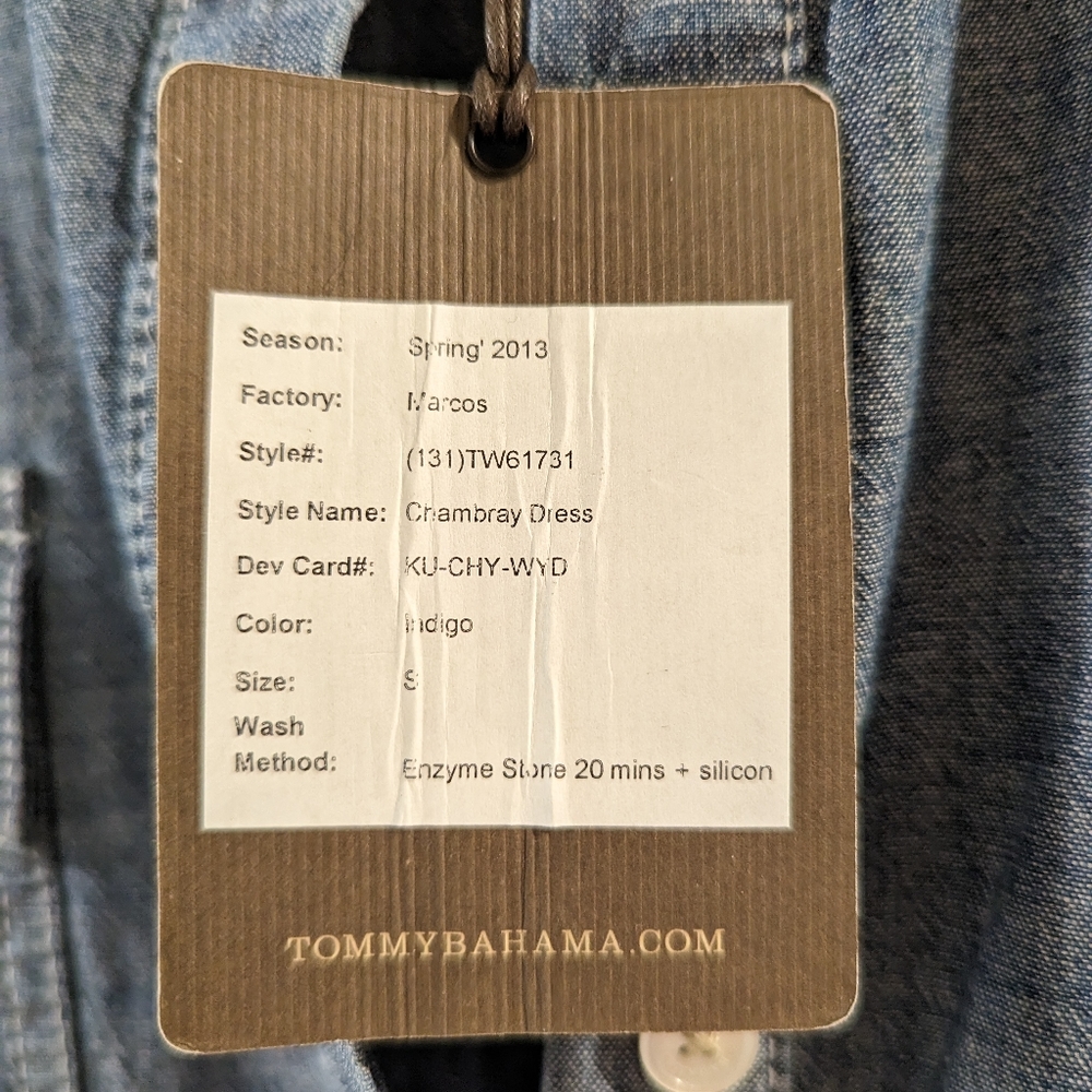 Tommy Bahama Mission Beach Chambray Belted Dress - Picture 5 of 6
